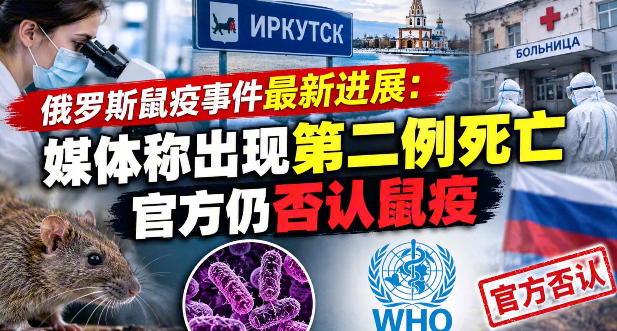俄抗鼠疫研究所员工疑因试管破裂染鼠疫 官方仍未公布病原学结果